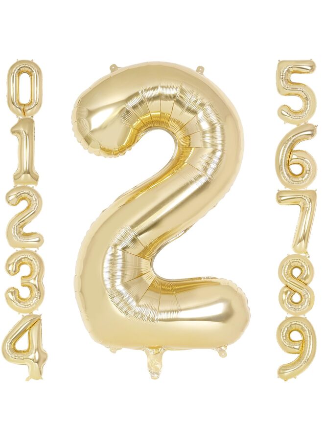 40 Inch Light Gold Foil Number Balloon, Large Mylar Number Balloons for Birthday Party Decorations, Helium Compatible Giant Number Balloons for Anniversary Celebration Supplies - Image 1