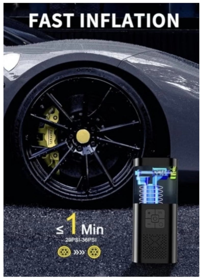 BEILINGDUN Air Compressor Tire Inflator Pump Car Portable, 150 PSI Fast Inflation with LCD Dual Screen, [Cordless & Strong Power] Electric Tire Pump for Car Tire For Car, Bicycle, Motorcycles, Ball  - Image 5