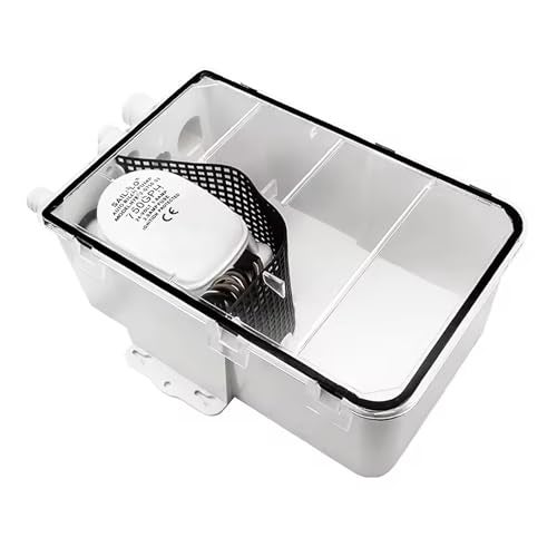 SAILINGFLO Marine Shower Sump Pump Kit System Drain Box-12V 750GPH Built-in Automatic Bilge Pump. Multi-Port Intlet for Marine, Yacht, Boat, Rvs - Image 1