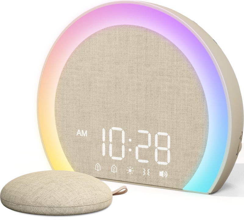 ANJANK Extra Loud Alarm Clock with Wireless Bed Shaker, Vibrating Dual Alarm with Light Wake Up for Heavy Sleepers & Hearing Impaired, 9-Color Night Light, 8 Sounds, 0-100% Dimmer, USB Charger - Image 1