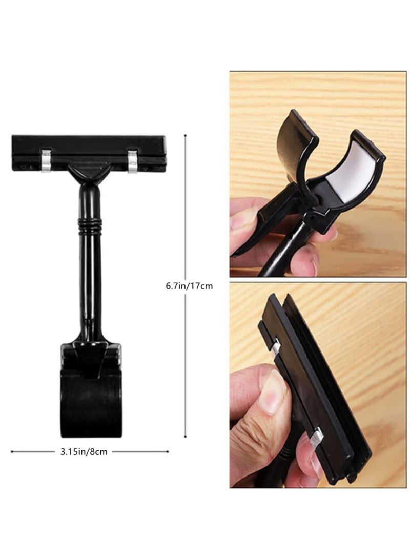 ORTUK 10pcs Label Clips Retail Merchandise Sign Clips, Plastic Sign Holding Clamp Display Sign Holder, Heavy Duty Rotatable Pop Shelf Label Clips, Display Clip-on Holder Swivel Price Card, Price Tag - 17cm - Image 2
