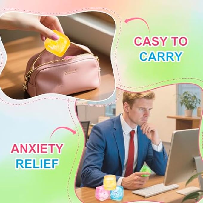 ZJDL 10 Pack Stress Cube Squishy Stress Balls for Adults Kids, Sensory Fidget Toys for Anxiety Stress Relief - Image 5