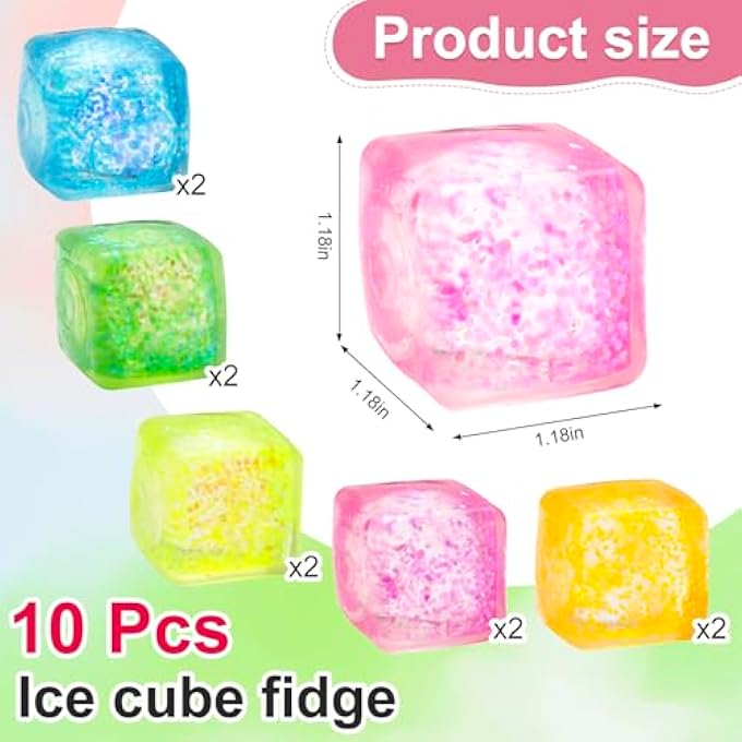 ZJDL 10 Pack Stress Cube Squishy Stress Balls for Adults Kids, Sensory Fidget Toys for Anxiety Stress Relief - Image 2