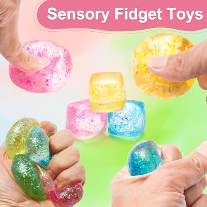 ZJDL 10 Pack Stress Cube Squishy Stress Balls for Adults Kids, Sensory Fidget Toys for Anxiety Stress Relief - Image 3