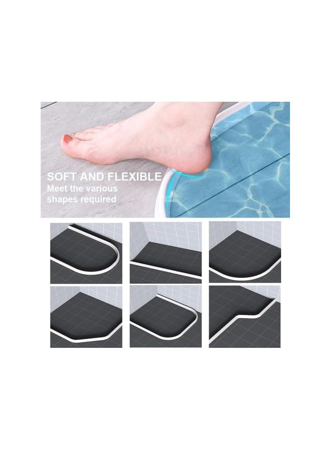 The Bros حاجز مياه دش قابل للطي، 39 إنش، لاصق ذاتي لحافة الدش، مانع تسرب المياه، نظام احتباس مياه الدش، فصل جاف ورطب لمغسلة المطبخ والحمام - Image 5