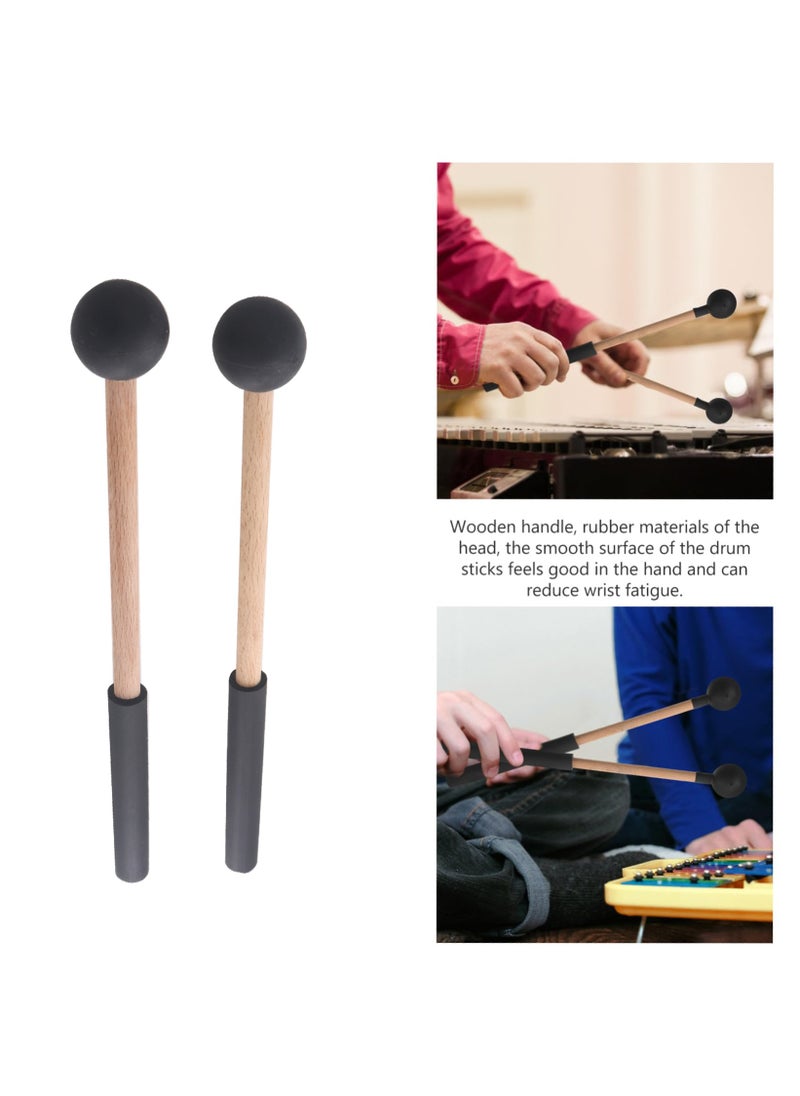 null - 2Pcs Versatile Wooden Drumsticks with Rubber Tips for Percussion Instruments Ideal for Marimba Mallet Playing and Drumming - Image 1
