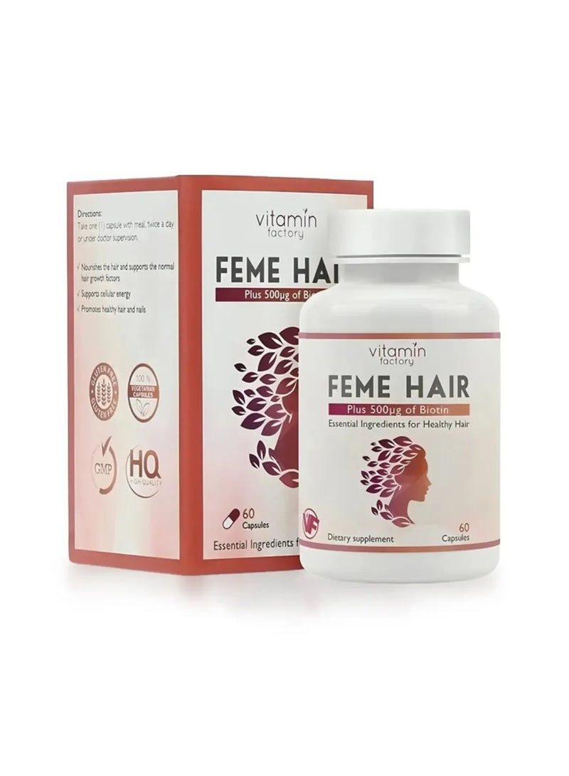 Vitamin Factory Feme Hair 60 Capsules - Image 1