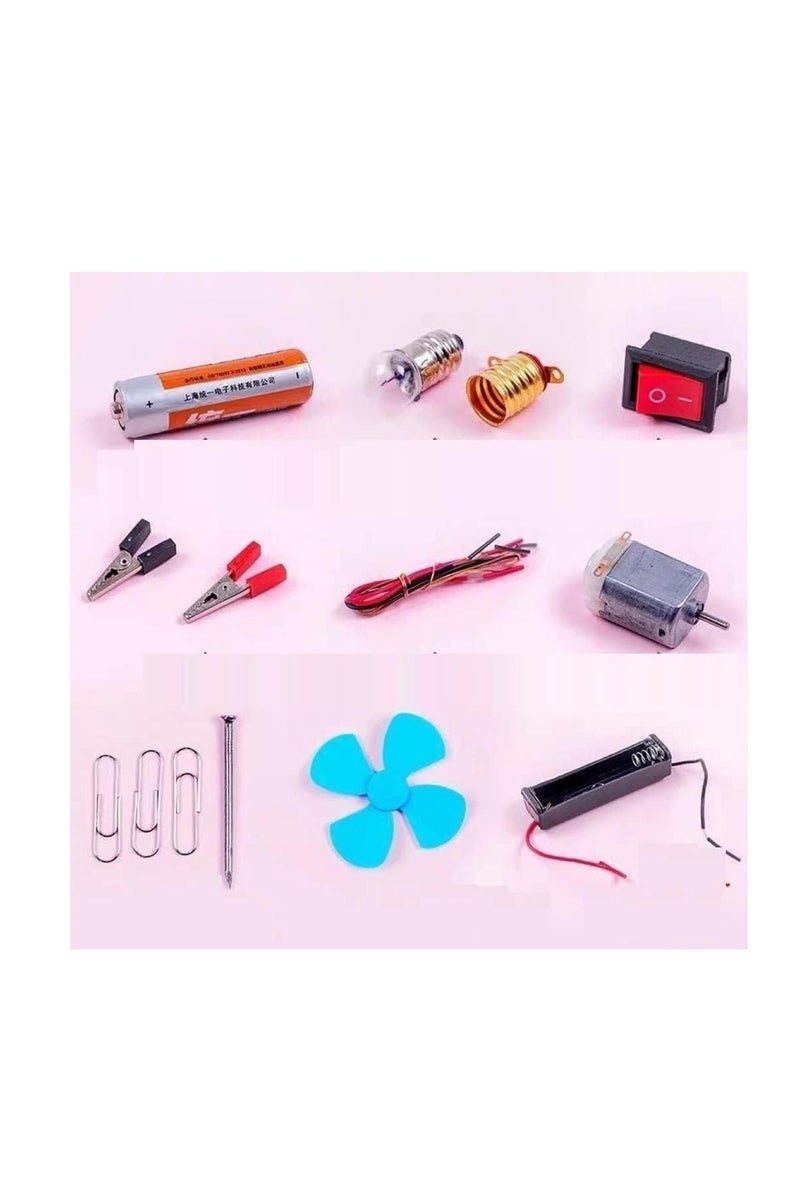 كرافت ماجيك مشاريع مدرسية علمية، مجموعات تجارب، مروحة، مصباح كهربائي، محرك، دائرة كهربائية، ممارسة فيزيائية، مهارات تعلم العلوم، مواد تعليمية (مجموعة من 12 قطعة) - Image 5