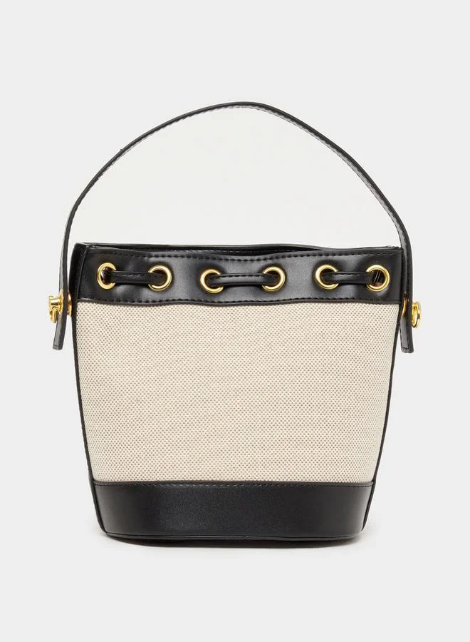 Styli Two Tone Bucket Bag with Detachable Strap