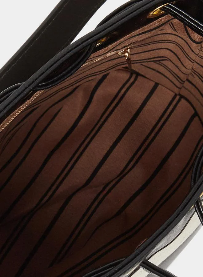 Styli Two Tone Bucket Bag with Detachable Strap