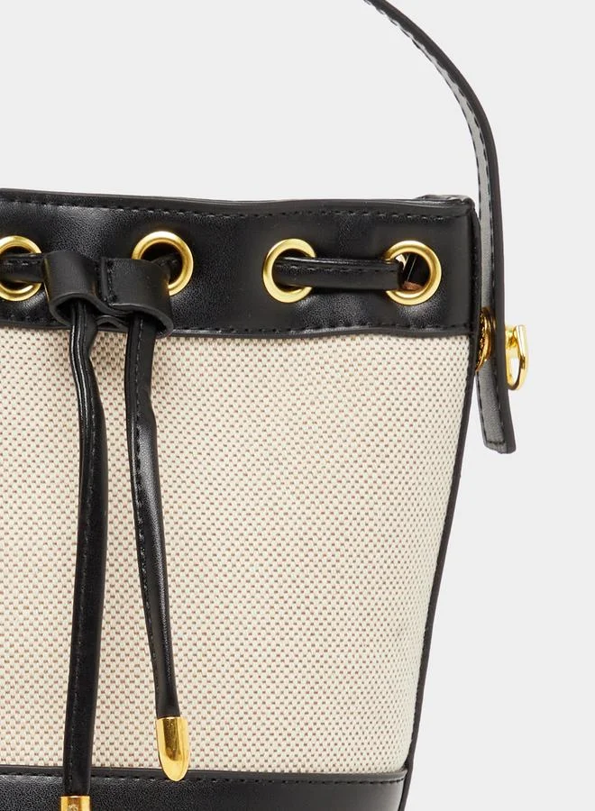 Styli Two Tone Bucket Bag with Detachable Strap