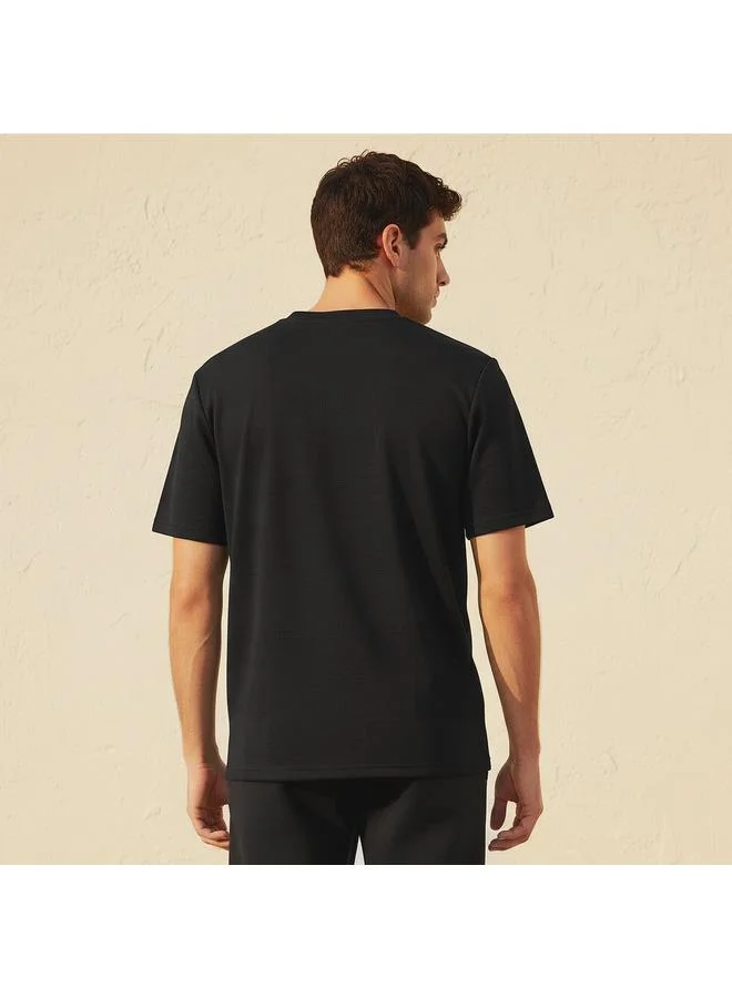 Love Pangolin BLACK Love Pangolin Men Waffle Textured T shirt for Men | Best Price UAE