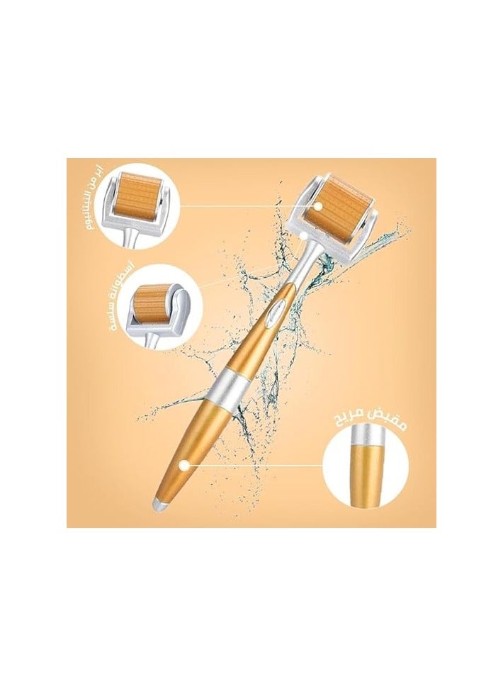 QSHOP® Professional Derma Roller for Hair Growth Stainless Steel Repair Damaged Hair Activates Hair Follicles for Hair Loss Thickening Reduce Acne Scars Safe (1mm) - Image 3