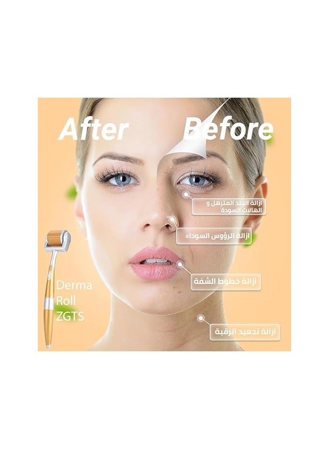 QSHOP® Professional Derma Roller for Hair Growth Stainless Steel Repair Damaged Hair Activates Hair Follicles for Hair Loss Thickening Reduce Acne Scars Safe (1mm) - Image 2