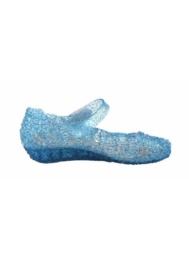 GUGUYeah Princess Costumes Jelly Flats Shoes Cosplay Birthday Party Dress Up Sandals for Little Girls Toddler or Kids Blue, 26 EU - Image 5