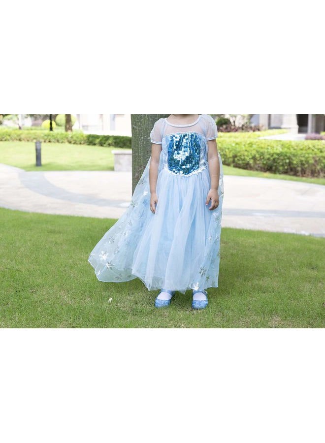 GUGUYeah Princess Costumes Jelly Flats Shoes Cosplay Birthday Party Dress Up Sandals for Little Girls Toddler or Kids Blue, 26 EU - Image 3