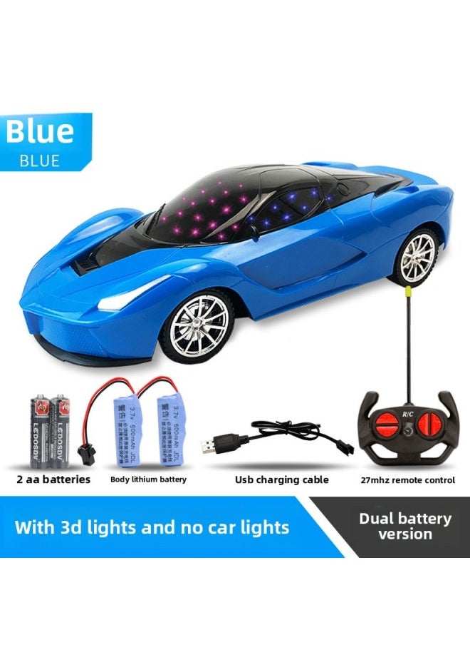Generic Simulation Remote Control Sports Car Children's Electric Toy Car Rechargeable Off-road Jeep Four-way 1 18 Model Wholesale-Color:Express Box-blue Ferrari Double Version  - Image 1