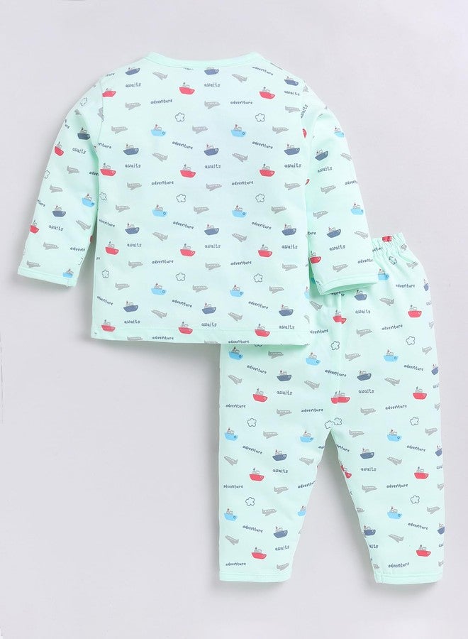 Dollar Junior Tiny Crews Baby Boys T-Shirt Pant Set - Light Green, 9-12M - Image 4