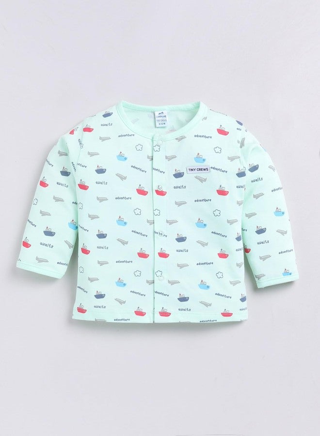 Dollar Junior Tiny Crews Baby Boys T-Shirt Pant Set - Light Green, 9-12M - Image 2