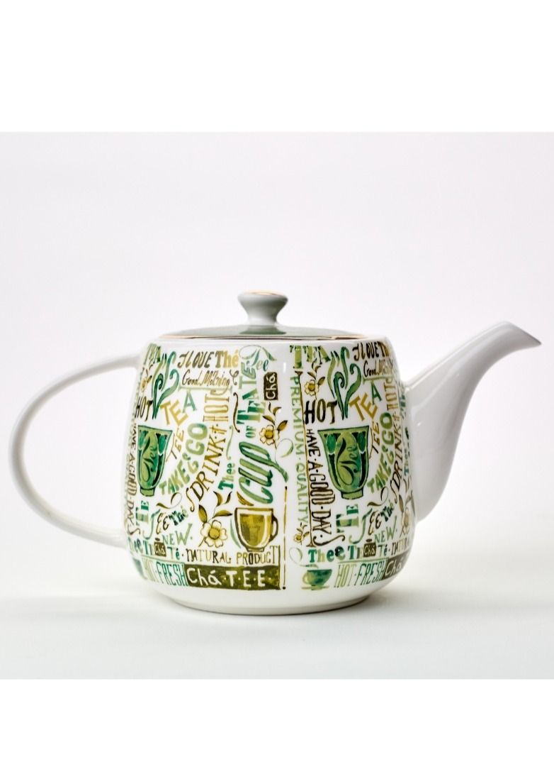 تيلاند إبريق شاي بورسلين من آفا مع غطاء قابل للإزالة ، أدوات تقديم المشروبات (1.0 لتر) - Image 2