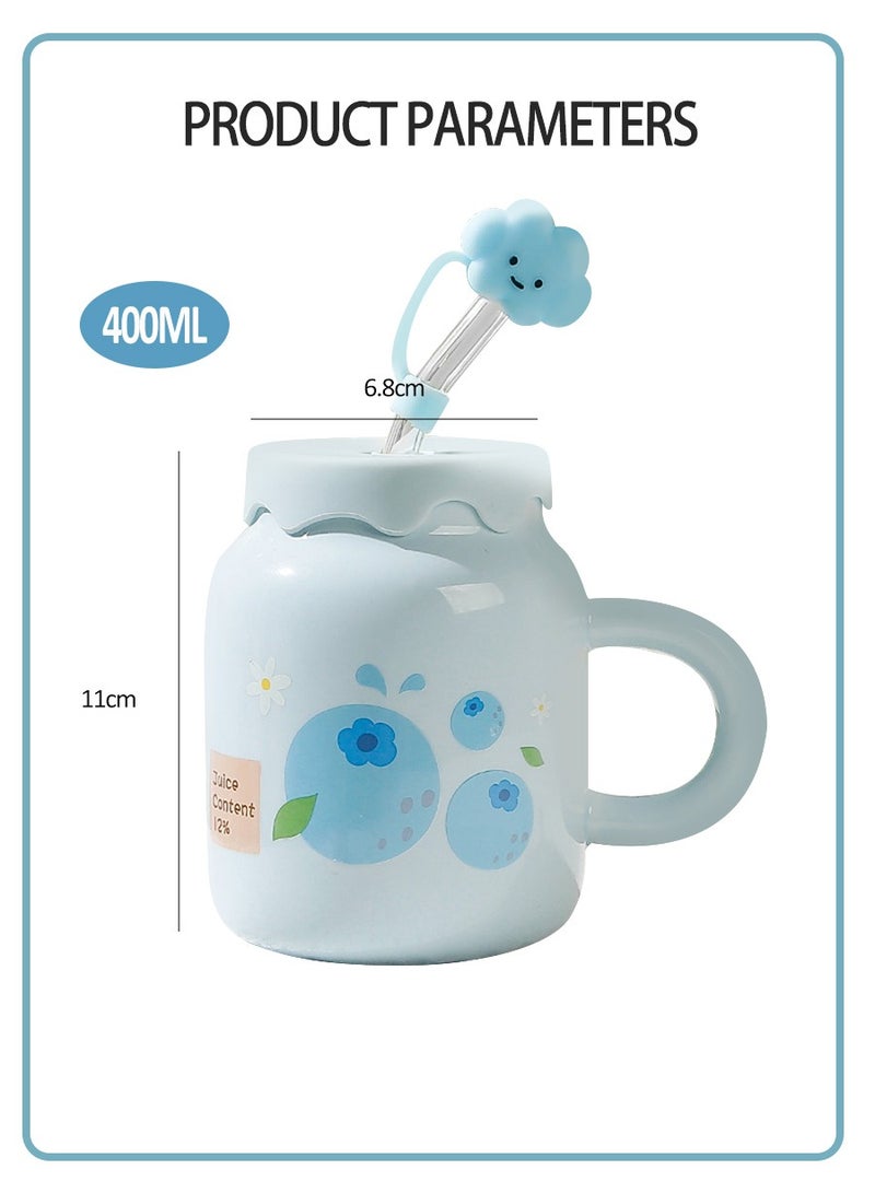 Beirui Ceramic Coffee Mug,Cute Creative Mug Design,Milk Mug with Spoon,Suitable for Office and Home  - Image 3