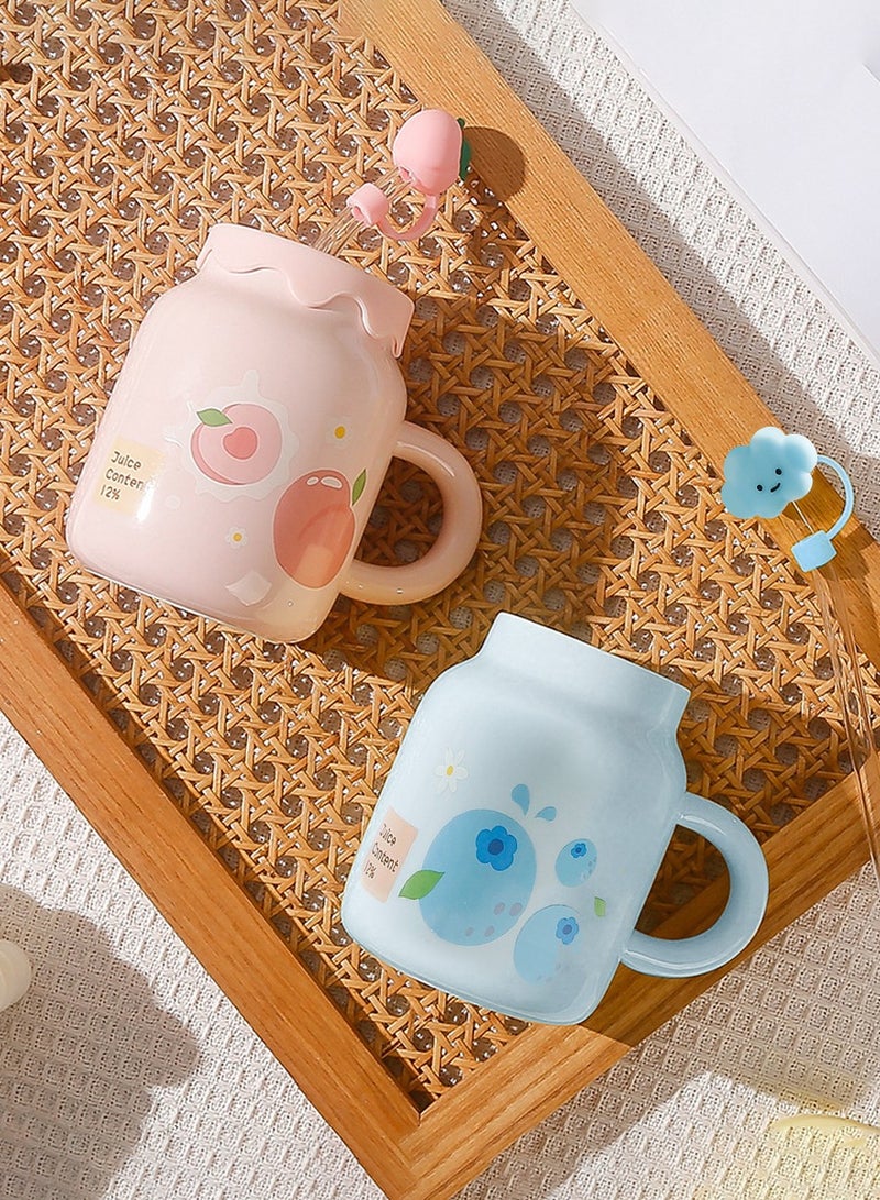 Beirui Ceramic Coffee Mug,Cute Creative Mug Design,Milk Mug with Spoon,Suitable for Office and Home  - Image 2