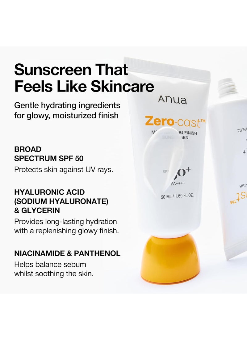 Anua Zero-Cast Moisturizing Finish Sunscreen 50ml - Image 2