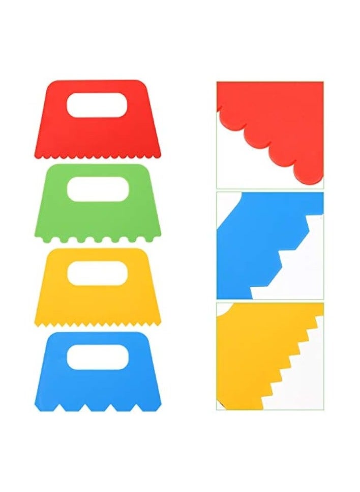 PROMASS Plastic Paint Scraper 4Pcs, Plastic Putty Knife, Putty Plastic Spreader Spackle Tool, Plastic Putty Knife scraper Tool, Kids Putty Scraper for Art, Art Craft Drawing Tools for Toddlers - Image 2