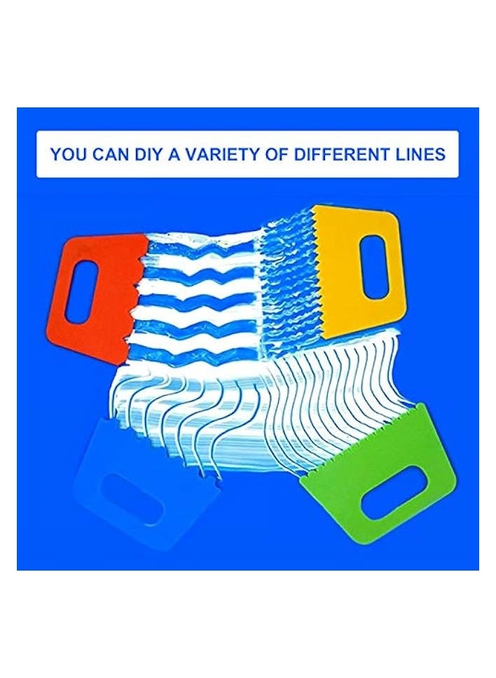 PROMASS Plastic Paint Scraper 4Pcs, Plastic Putty Knife, Putty Plastic Spreader Spackle Tool, Plastic Putty Knife scraper Tool, Kids Putty Scraper for Art, Art Craft Drawing Tools for Toddlers - Image 3