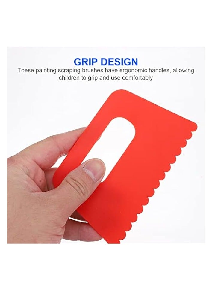 PROMASS Plastic Paint Scraper 4Pcs, Plastic Putty Knife, Putty Plastic Spreader Spackle Tool, Plastic Putty Knife scraper Tool, Kids Putty Scraper for Art, Art Craft Drawing Tools for Toddlers - Image 4