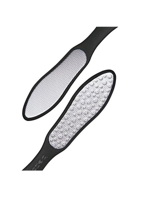 Foot File (1 PCS), Double Sided Foot Scraper Callus Remover, Foot Rasp for Cracked Heel and Foot Corn Removal, Stainless Steel Pedicure File W/Cloth Storage Bag