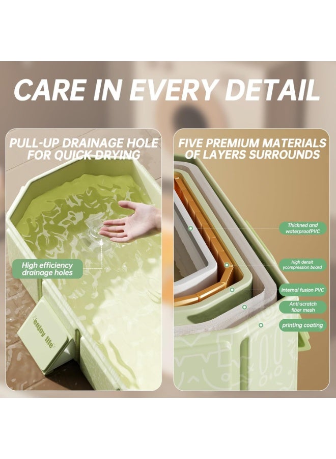 JOGAMS Baby Foldable Kids Bathtub for Infants to Toddler with Non Slip Base Easy Storage Perfect for Small Spaces - Image 4