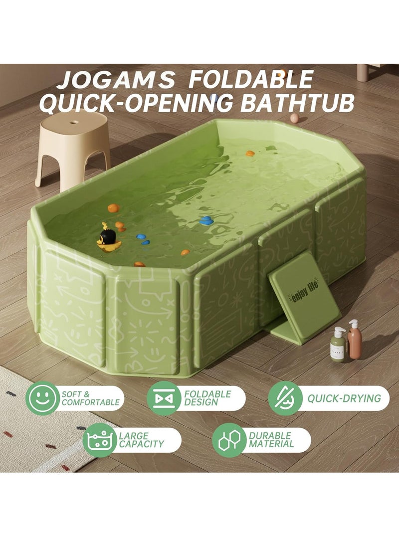 JOGAMS Baby Foldable Kids Bathtub for Infants to Toddler with Non Slip Base Easy Storage Perfect for Small Spaces - Image 2