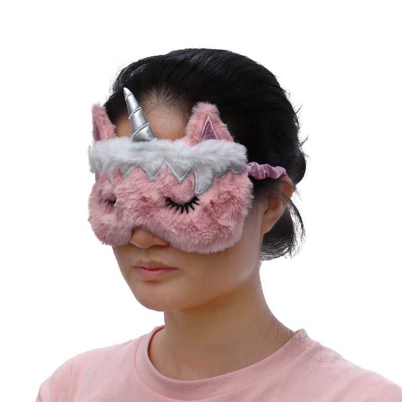 Eyeshade Funny Plush Sleep Eyeshade for Home Travel Trip (Wave Pattern) - Image 4