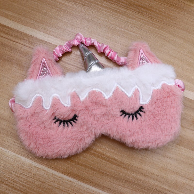 Eyeshade Funny Plush Sleep Eyeshade for Home Travel Trip (Wave Pattern) - Image 3