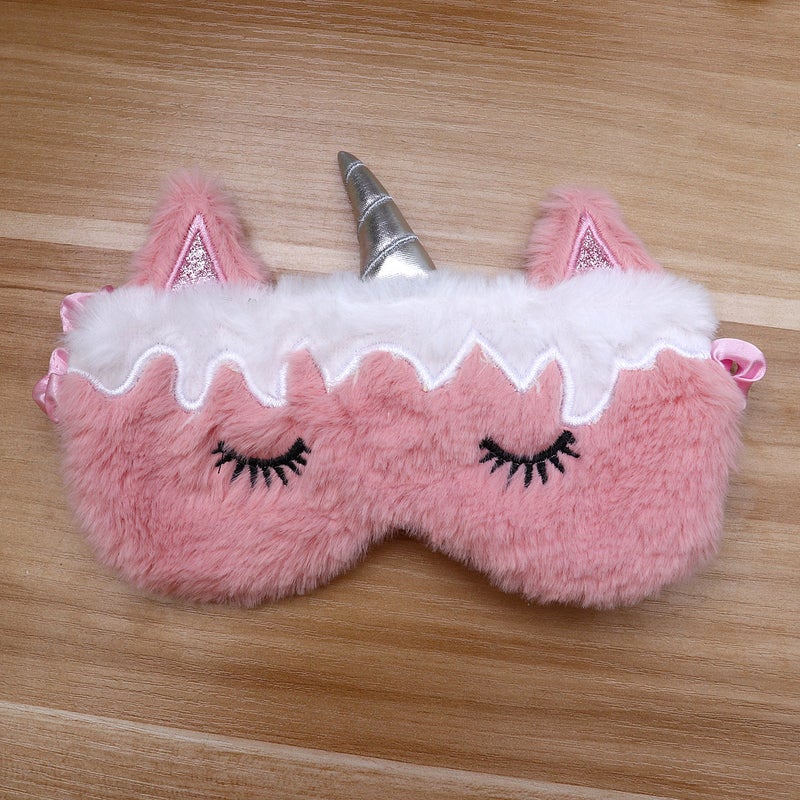 Eyeshade Funny Plush Sleep Eyeshade for Home Travel Trip (Wave Pattern) - Image 5