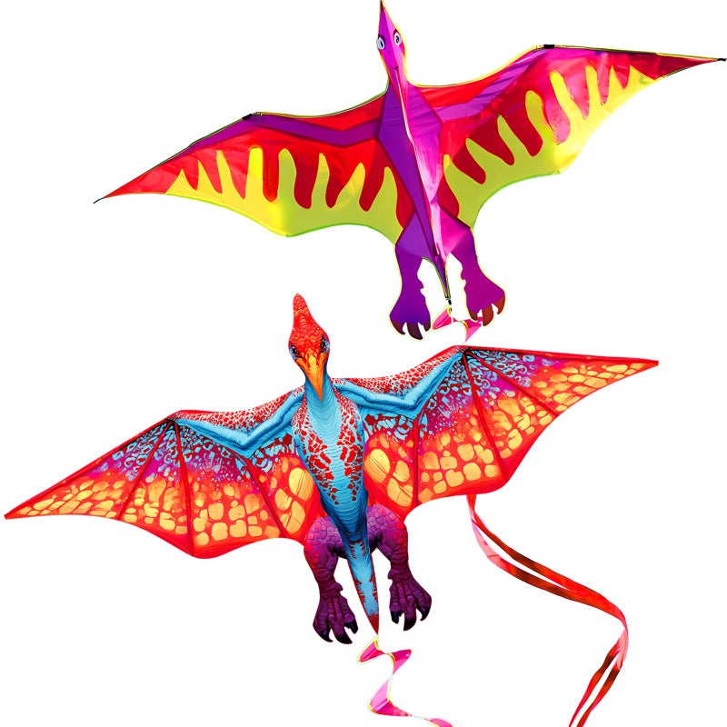 HENGDA KITE 2 Pack Dragon Kites for Kids and AdultsDinosaur Kite Easy to FlyBeach Kites for Family Outdoor Toy Games ActivitiesSuitable for Beginners - Image 2