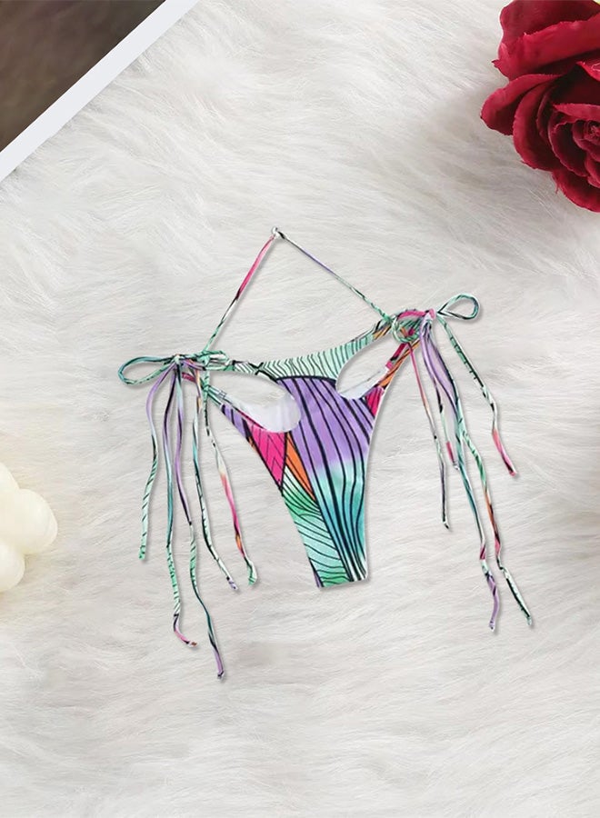 MARGOUN Women's Large Size Swimwear String Tringle Bikinis Women Tassel Swimsuit Female Bathers Bathing Suit Swimming Beachwear Multicolour /L (Bust 78/Waist 70-74/Hip 84-86) - Image 4