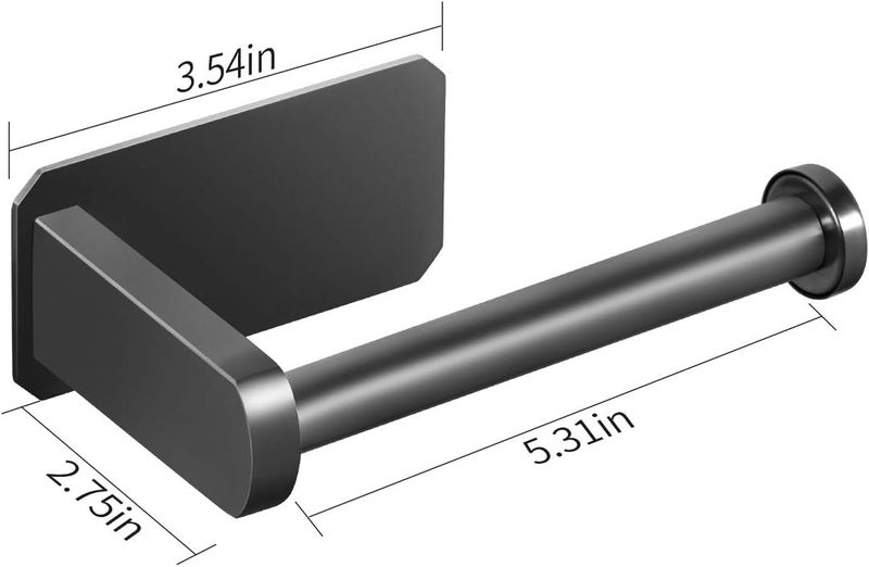 VAEHOLD Self Adhesive Toilet Paper Holder Kitchen Washroom Adhesive Toilet Roll Holder No Drilling for Bathroom Stick on Wall Stainless Steel Brushed Black - Image 3