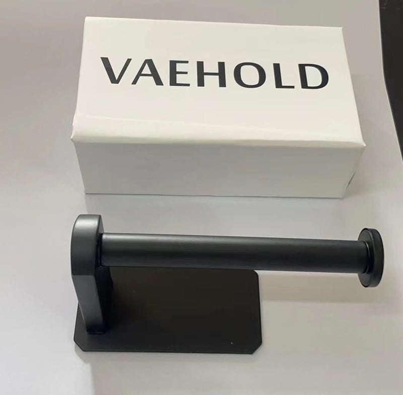 VAEHOLD Self Adhesive Toilet Paper Holder Kitchen Washroom Adhesive Toilet Roll Holder No Drilling for Bathroom Stick on Wall Stainless Steel Brushed Black - Image 5
