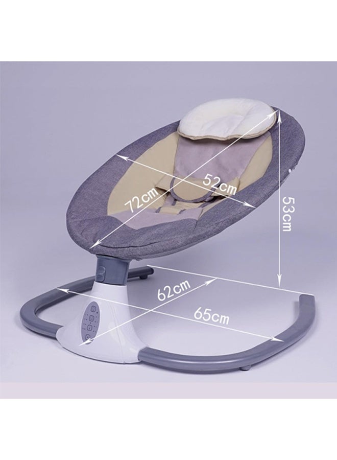 بيوينتي كرسي التأرجح الكهربائي للطفل كرسي التأرجح للطفل مهد كهربائي ذكي بلوتوث مع التحكم عن بعد وشبكة البعوض (رمادي) - Image 2