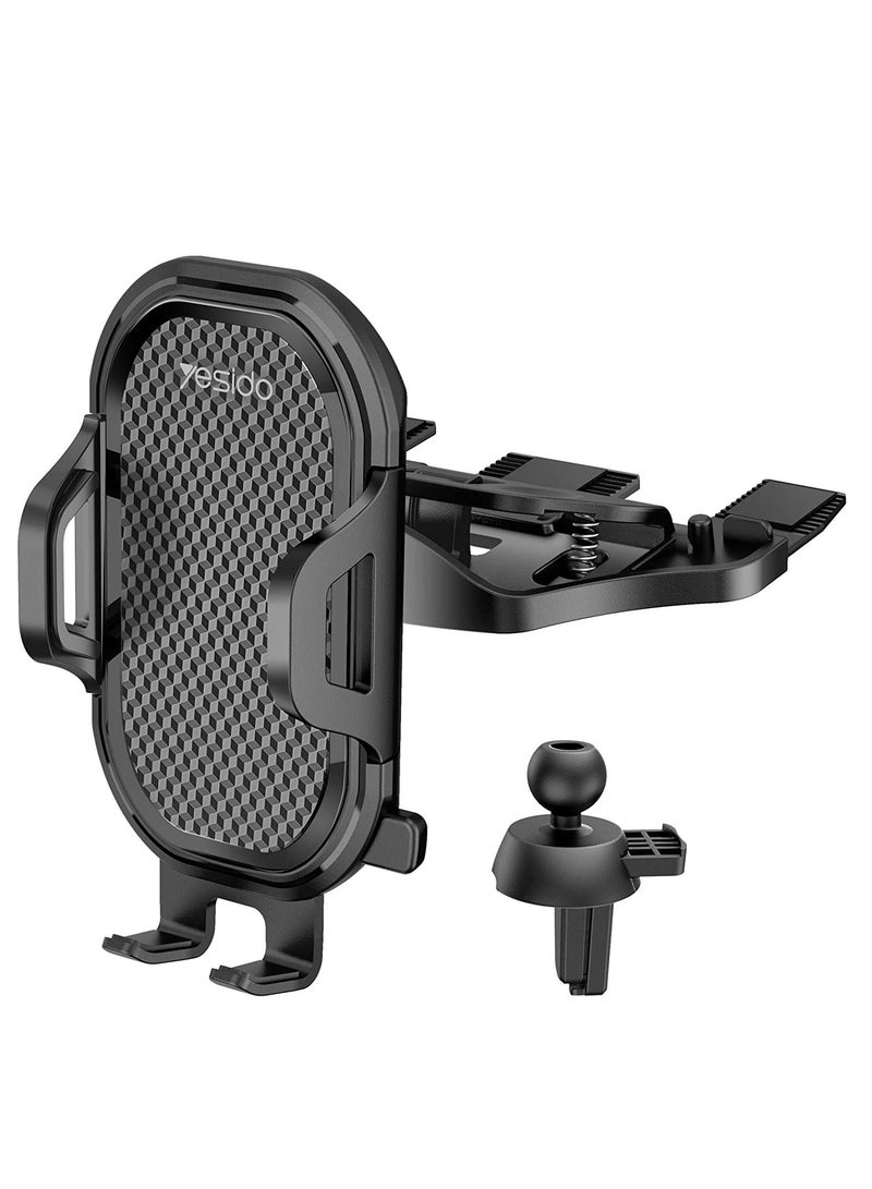 YESIDO Universal Air Vent CD Slot Car Cell Phone Holder Compatible with iPhone 12/11Pro/Xs MAX/XR/8, Galaxy S20/S10+/S9, Phone Mount CD Players - Image 1