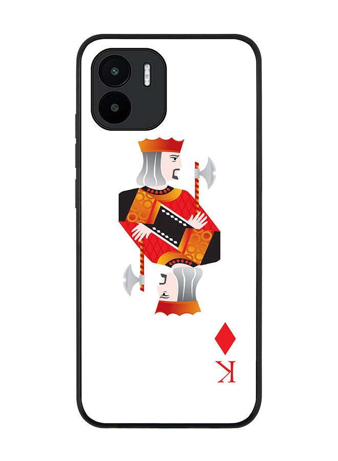 Stylizedd Rugged Black edge case for Xiaomi Redmi A2 / Xiaomi Redmi A1 Slim fit Soft Case Flexible Rubber Edges Anti Drop TPU Gel Thin Cover - King Of Diamonds - Image 1