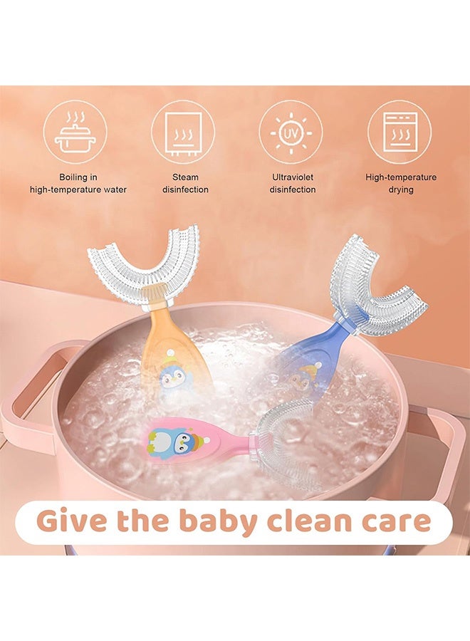4 Pieces U-Shaped Toothbrush Kids Manual Whole Mouth for Age 2-6 360° Oral Teeth Cleaning Design - Image 3