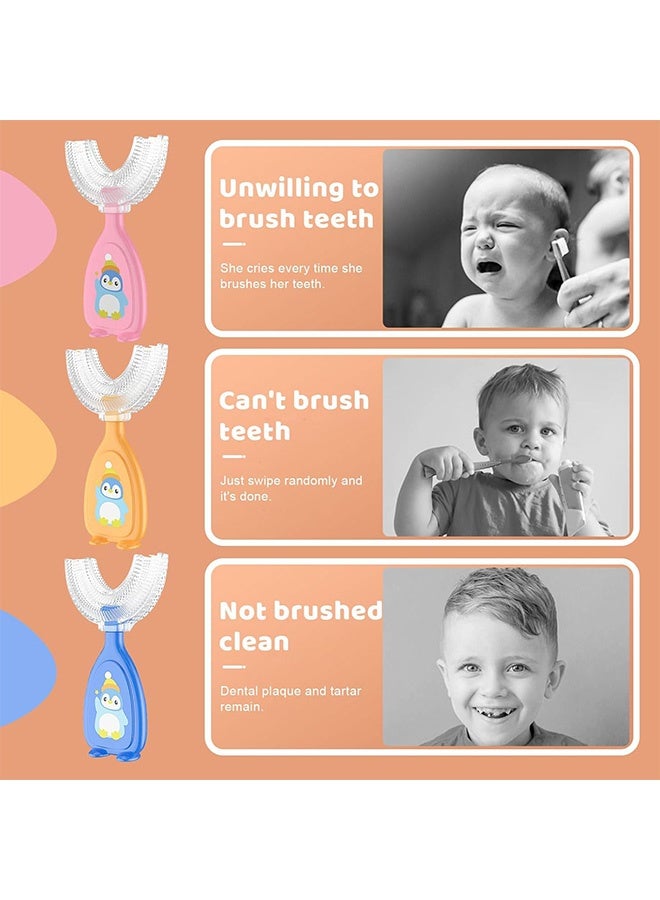 4 Pieces U-Shaped Toothbrush Kids Manual Whole Mouth for Age 2-6 360° Oral Teeth Cleaning Design - Image 5