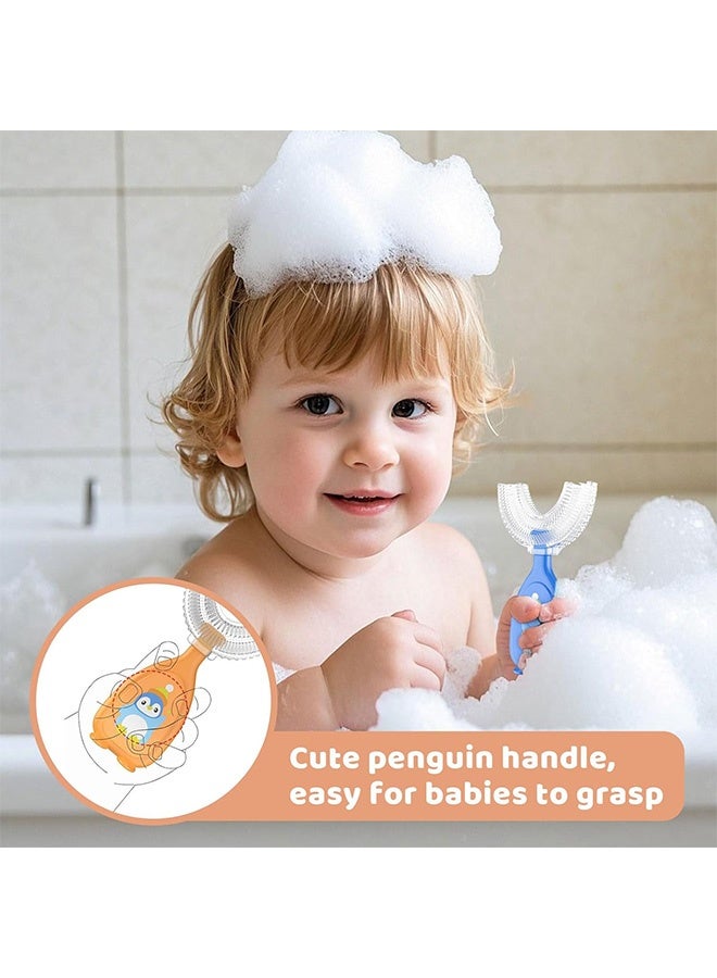 4 Pieces U-Shaped Toothbrush Kids Manual Whole Mouth for Age 2-6 360° Oral Teeth Cleaning Design - Image 4