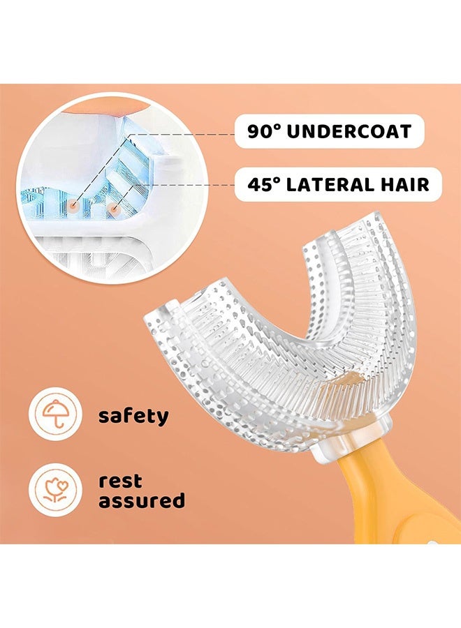 4 Pieces U-Shaped Toothbrush Kids Manual Whole Mouth for Age 2-6 360° Oral Teeth Cleaning Design - Image 2