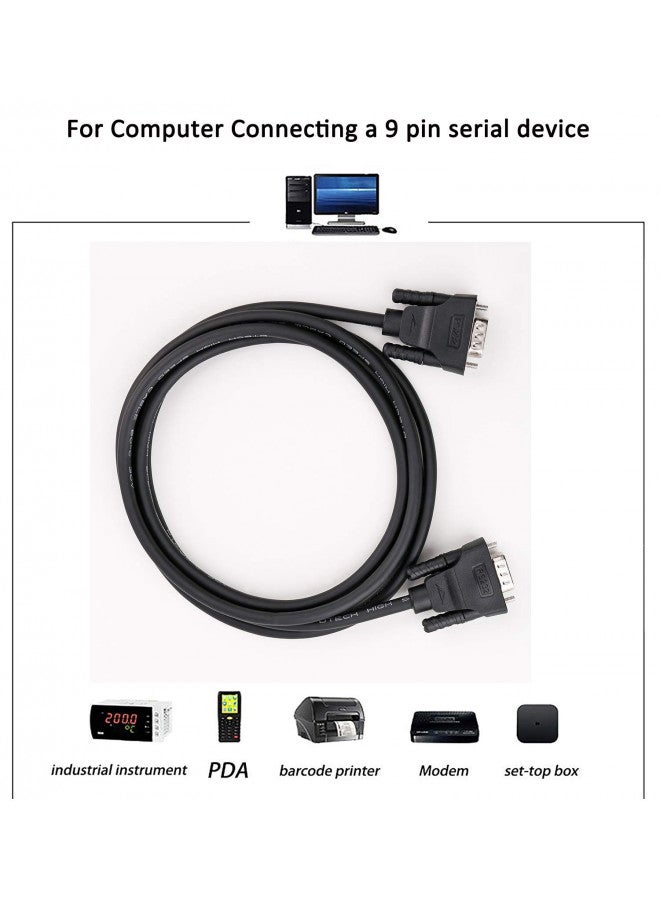 DTech DB9 RS232 Serial Cable Female to Female Null Modem Cord Full Handshaking 7 Wire Crossover for Data Communication (1.5 Feet, Black) - Image 3