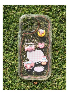 Silicone back cover with cartoon design compatible with iPhone12 pro max clear