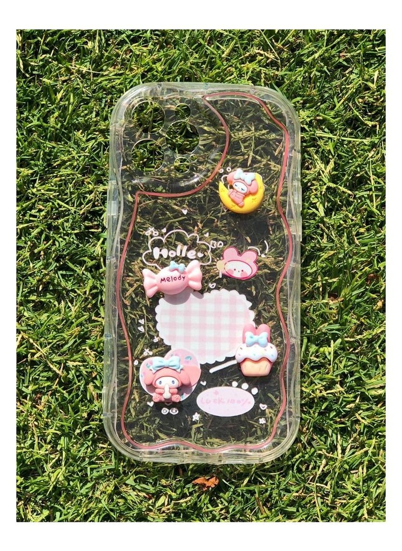 Generic - Silicone back cover with cartoon design compatible with iPhone12 pro max clear - Image 1
